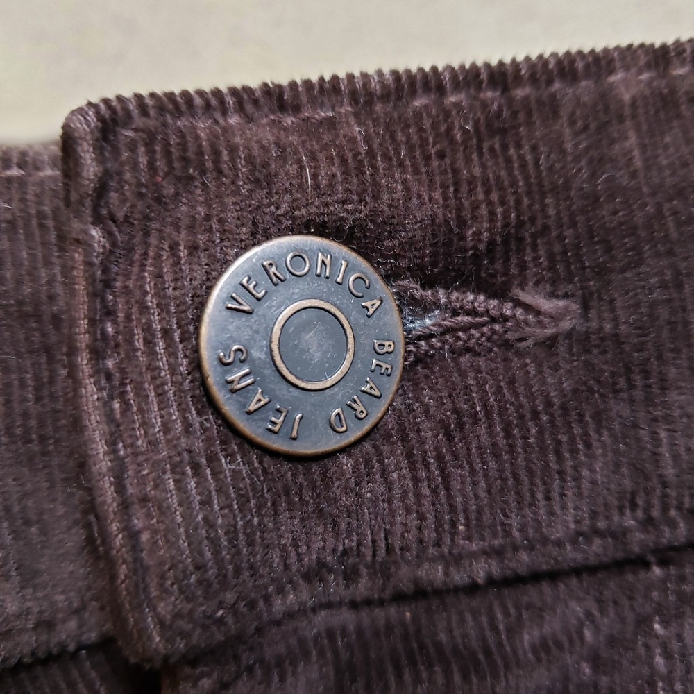 Veronica Beard Crosbie Wide Leg Corduroy High Rise Pants Womens 28 Brown USA - Picture 5 of 11